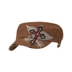 Baseball Cap All Kreuz Bestickt Braun