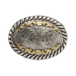 Buckle Blume Oval Antik